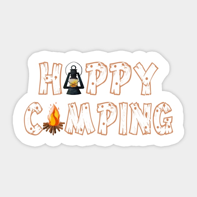 Happy Camping Sticker by SpaceManSpaceLand